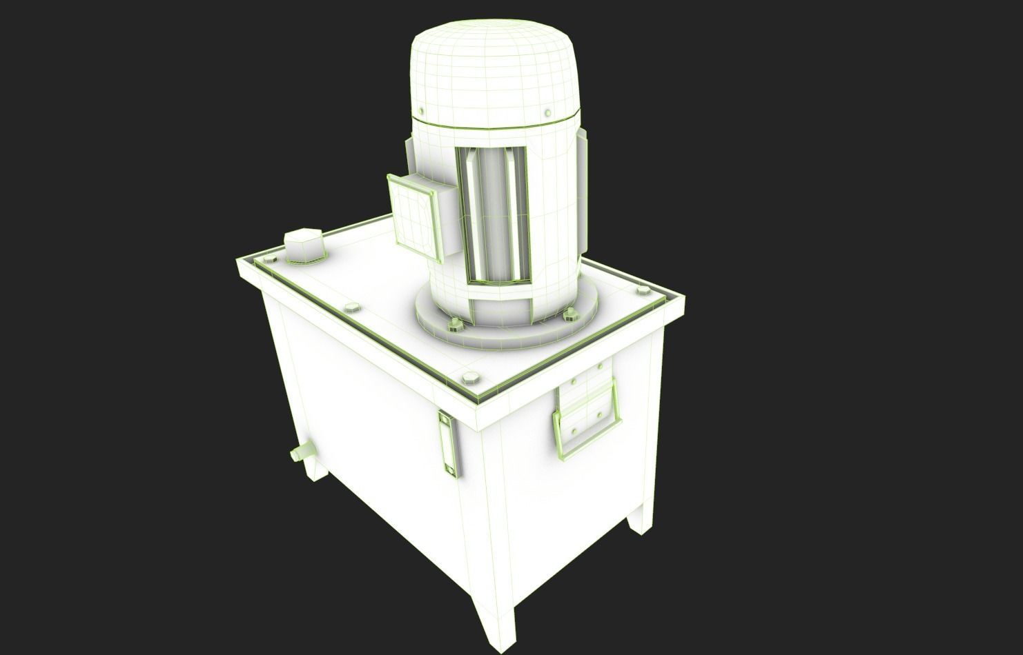 Hydraulic Power Pack Low-poly 3D model_14