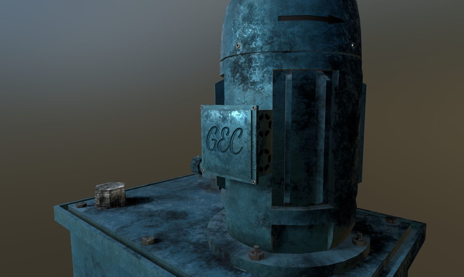 Hydraulic Power Pack Low-poly 3D model_7