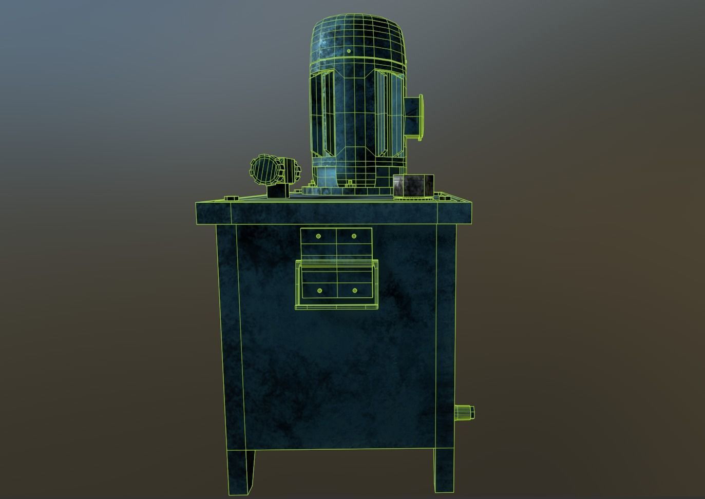 Hydraulic Power Pack Low-poly 3D model_11