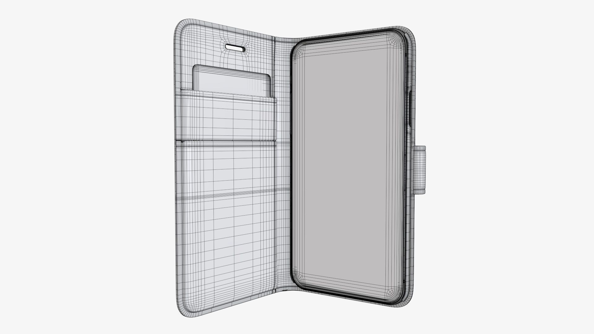 Smartphone in a flip wallet case 02 3D model_8