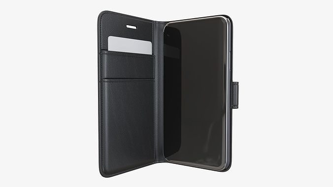 Smartphone in a flip wallet case 02 3D model