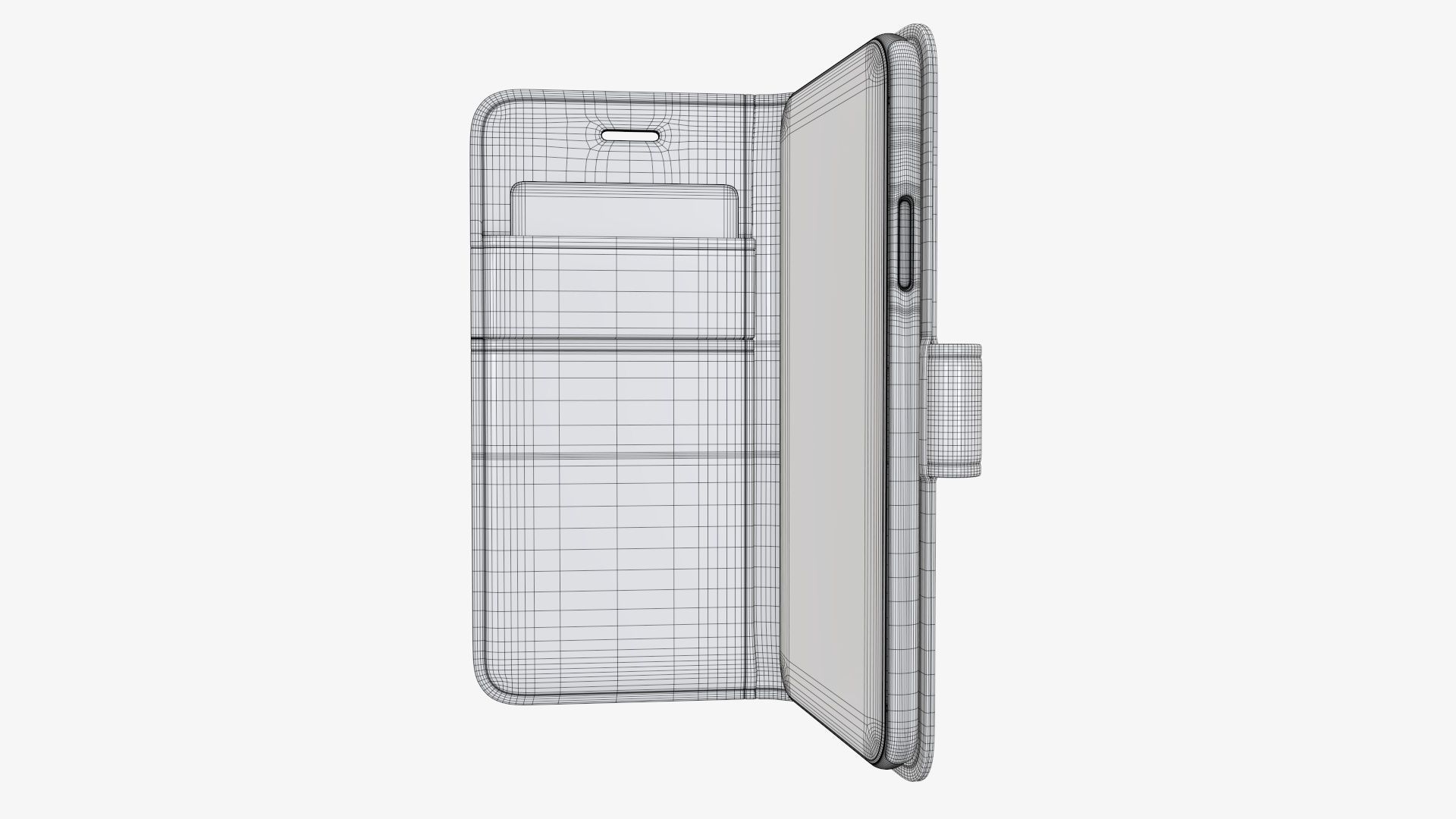 Smartphone in a flip wallet case 02 3D model_11