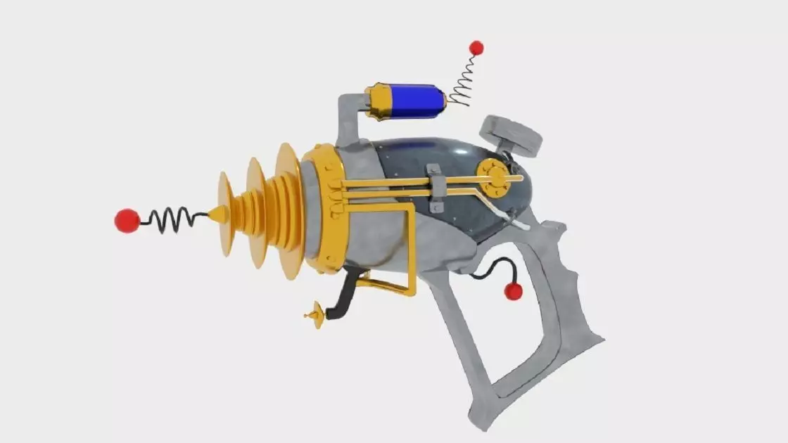Statgun machine gun with wires 3D model_0
