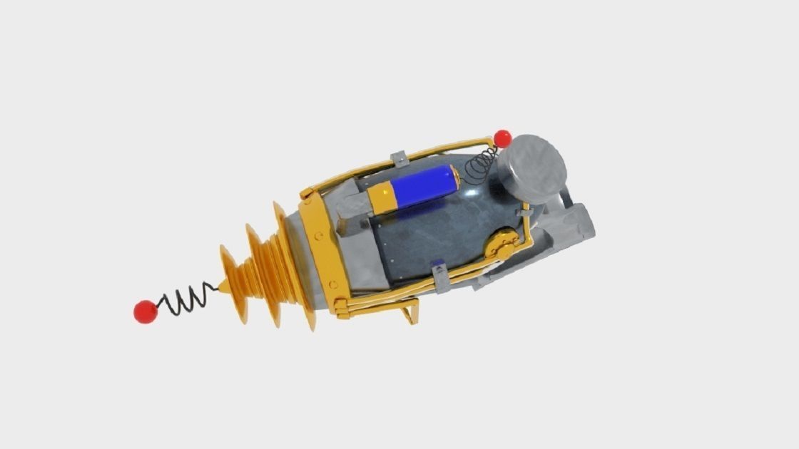 Statgun machine gun with wires 3D model_2