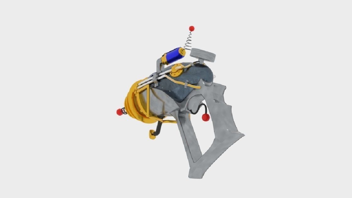 Statgun machine gun with wires 3D model_3