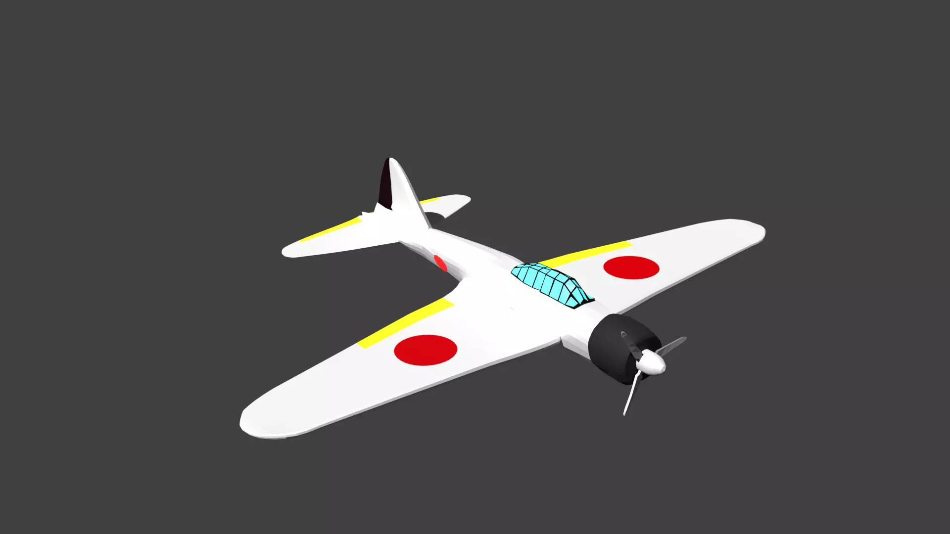 Low Poly A6M2  Zero  Free low-poly 3D model_0