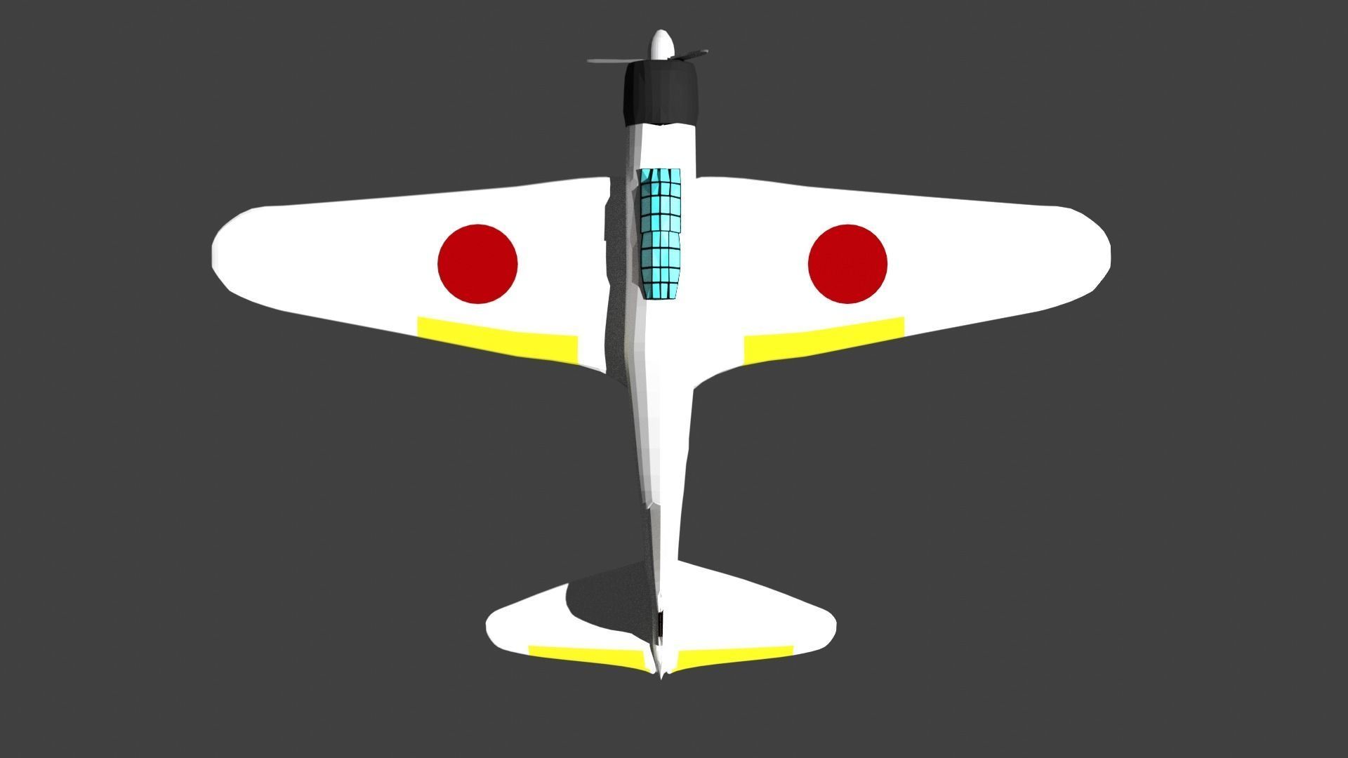 Low Poly A6M2  Zero  Free low-poly 3D model_1