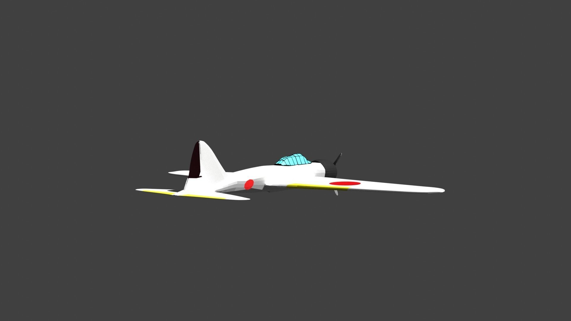 Low Poly A6M2  Zero  Free low-poly 3D model_2