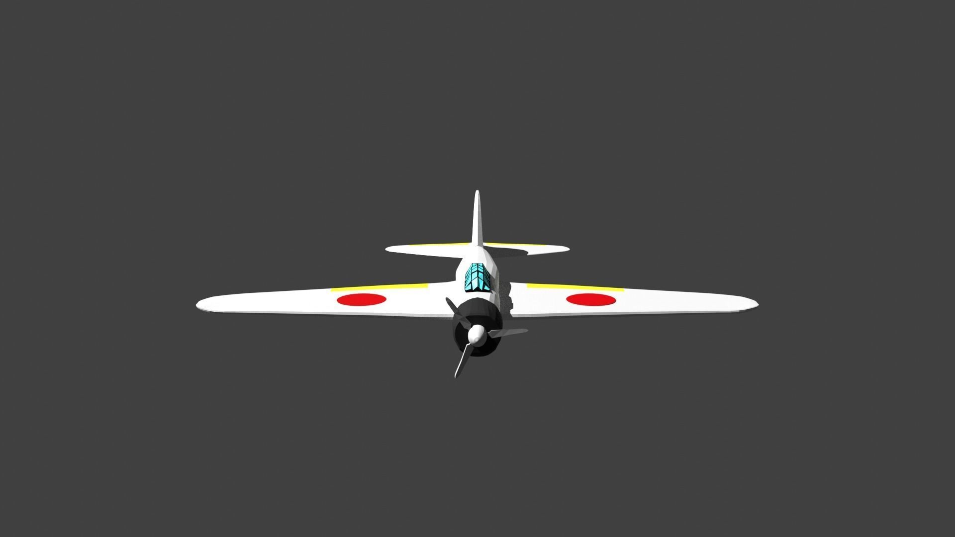 Low Poly A6M2  Zero  Free low-poly 3D model_3