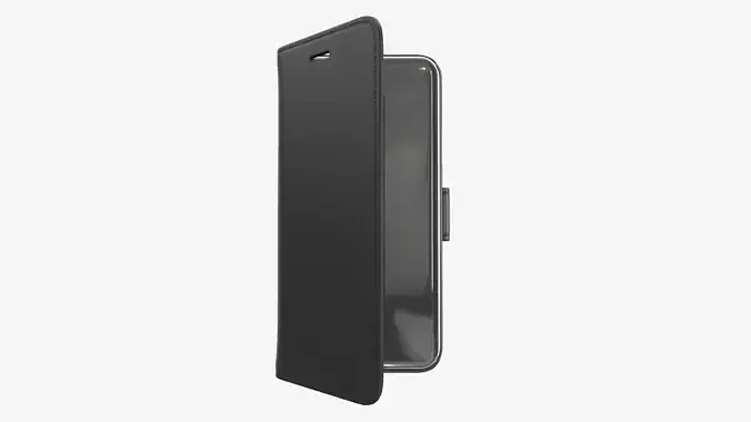 Smartphone in a flip wallet case 03 3D model