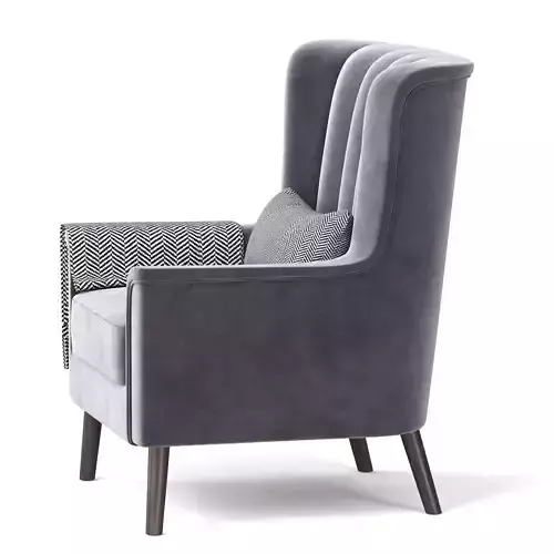 Mairead Grey Velvet Armchair