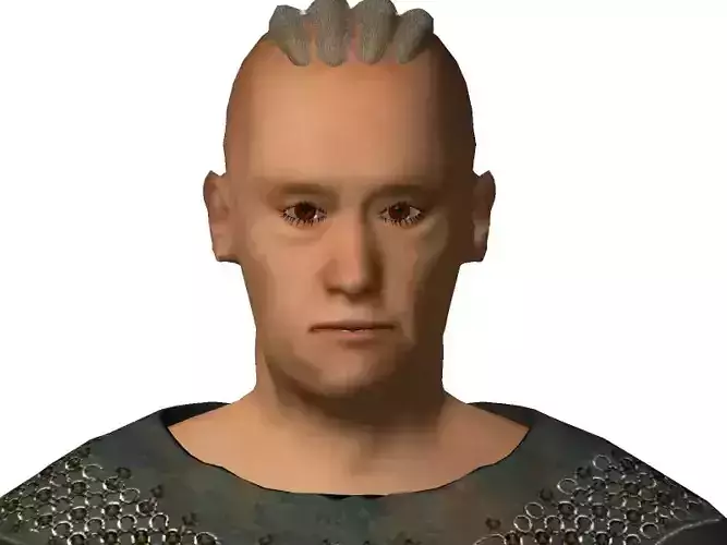 Warrior man Low-poly 3D model