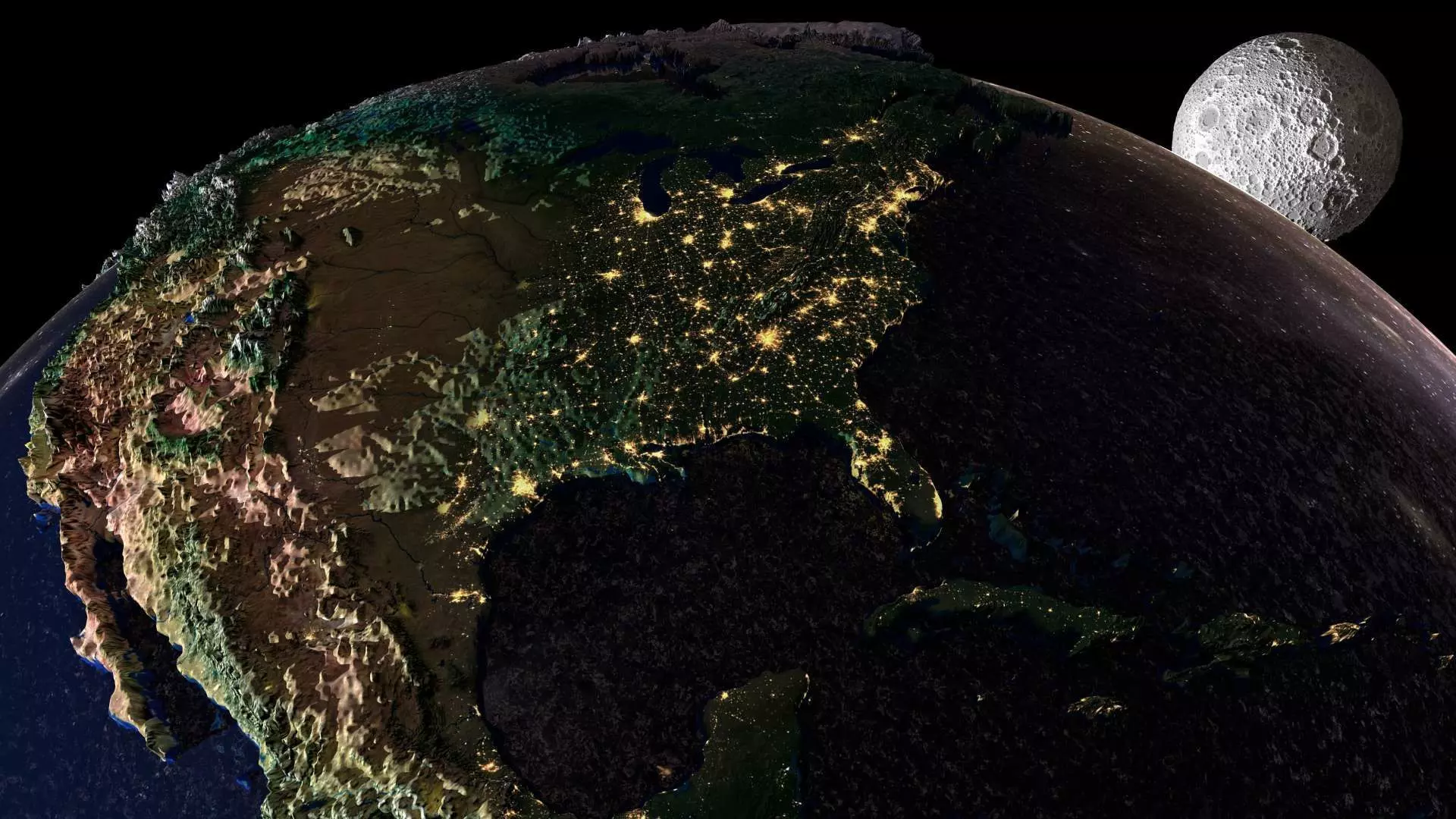 Earth and Moon 3D model