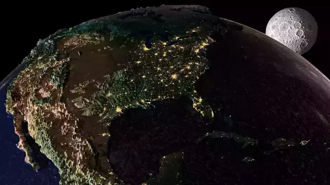 Earth and Moon 3D model
