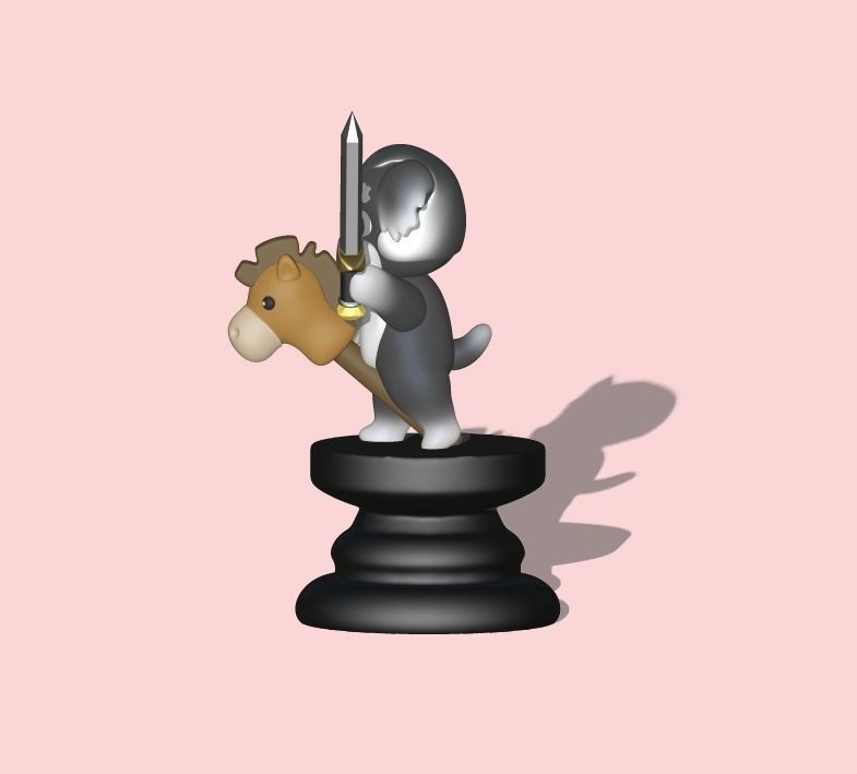 Dog Chess Piece - Knight 3D print model_2