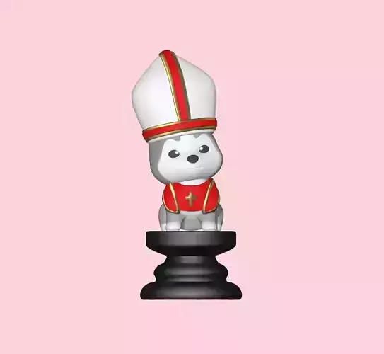 Dog Chess Piece - Bishop 3D print model