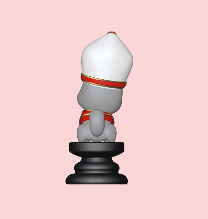 Dog Chess Piece - Bishop 3D print model_3