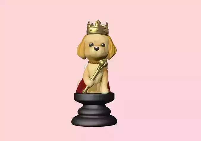 Dog Chess Piece - King 3D print model