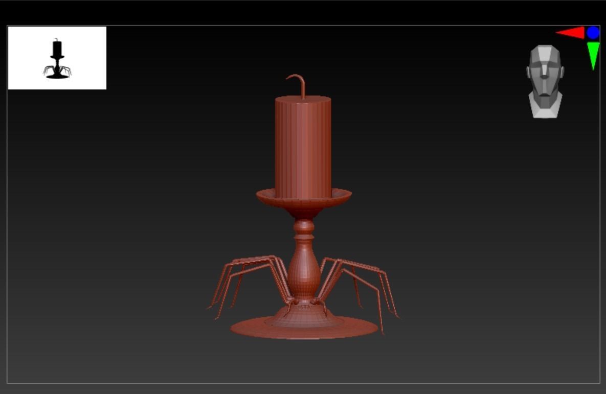 Monster Series - Spider Candle Low-poly 3D model_6