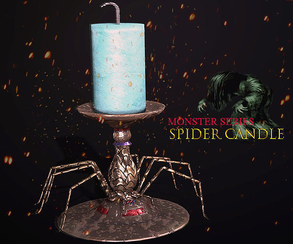Monster Series - Spider Candle Low-poly 3D model
