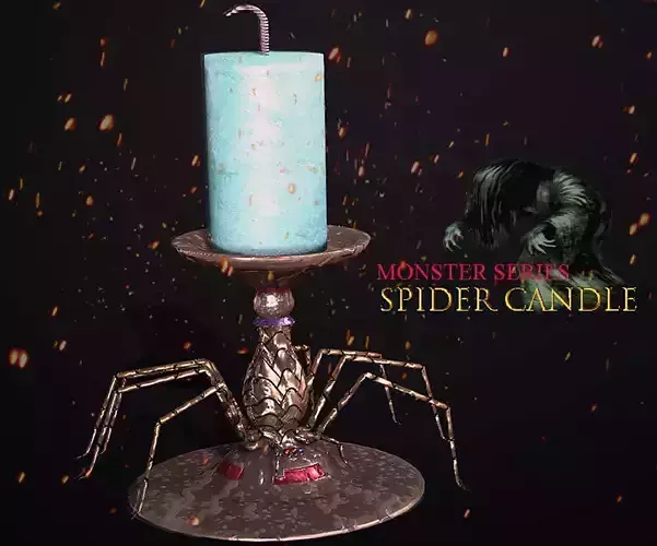 Monster Series - Spider Candle Low-poly 3D model
