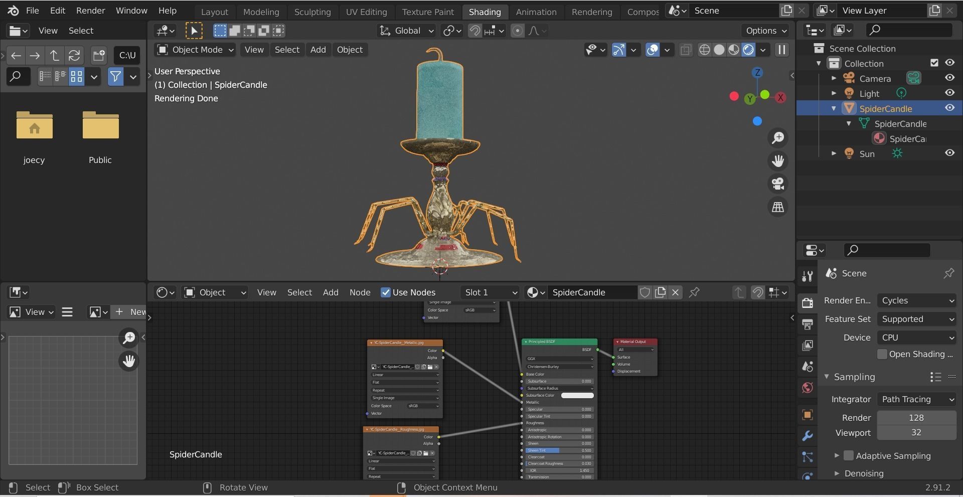 Monster Series - Spider Candle Low-poly 3D model_2