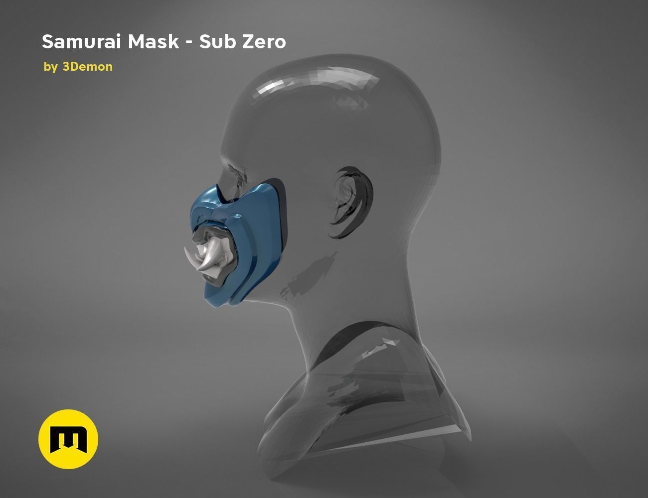 Sub Zero Grandmasters Icy Mask Mortal kombat 3D print model_10