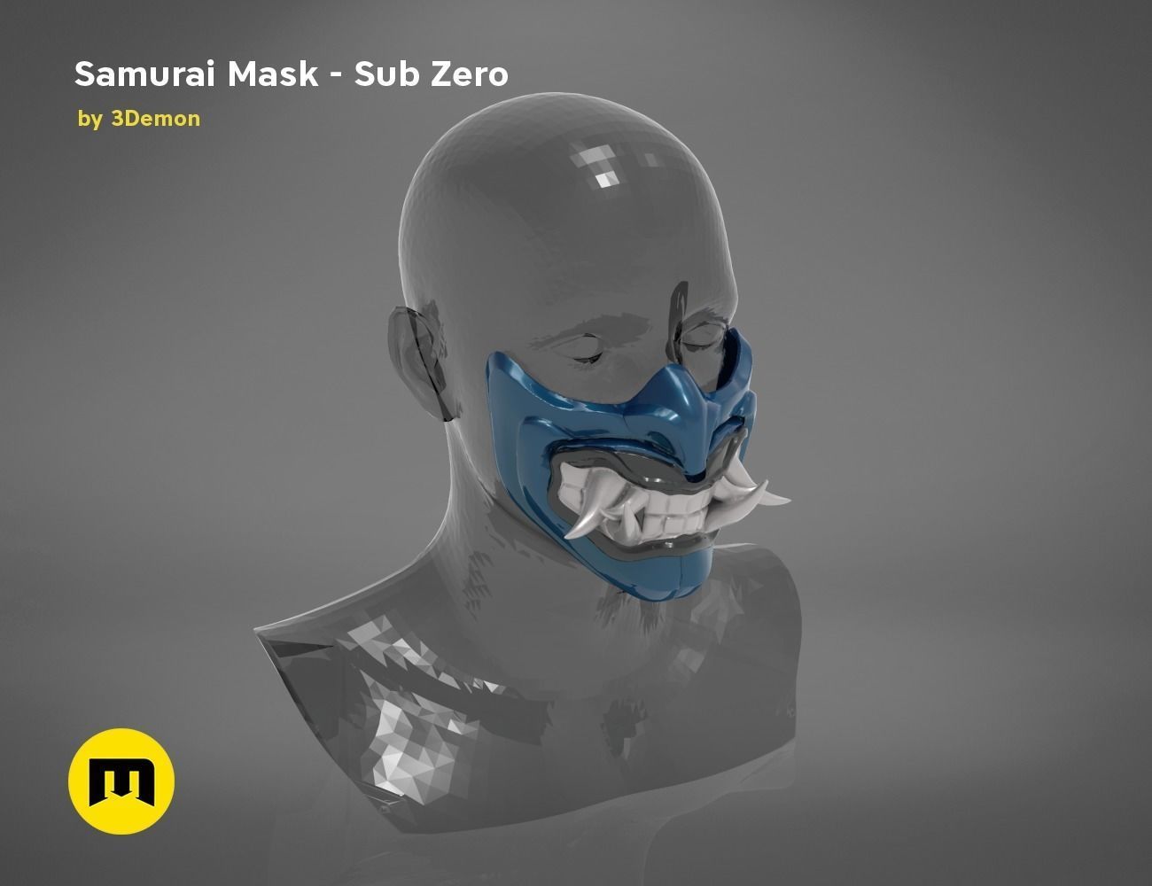 Sub Zero Grandmasters Icy Mask Mortal kombat 3D print model_9