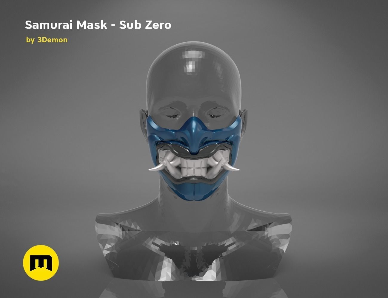 Sub Zero Grandmasters Icy Mask Mortal kombat 3D print model_7