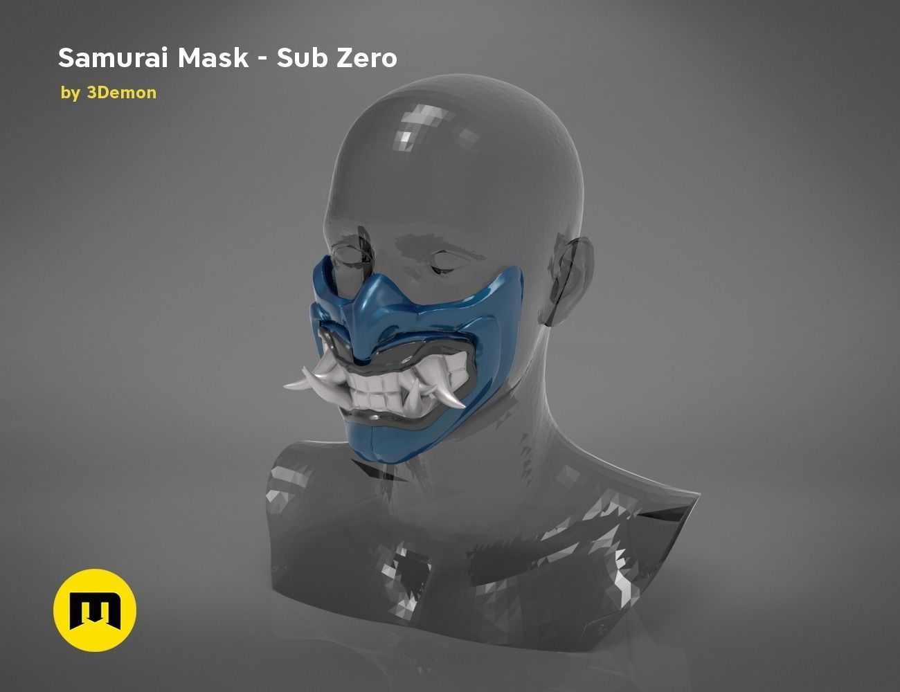 Sub Zero Grandmasters Icy Mask Mortal kombat 3D print model_8