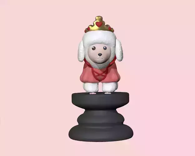 Dog Chess Piece - Queen 3D print model