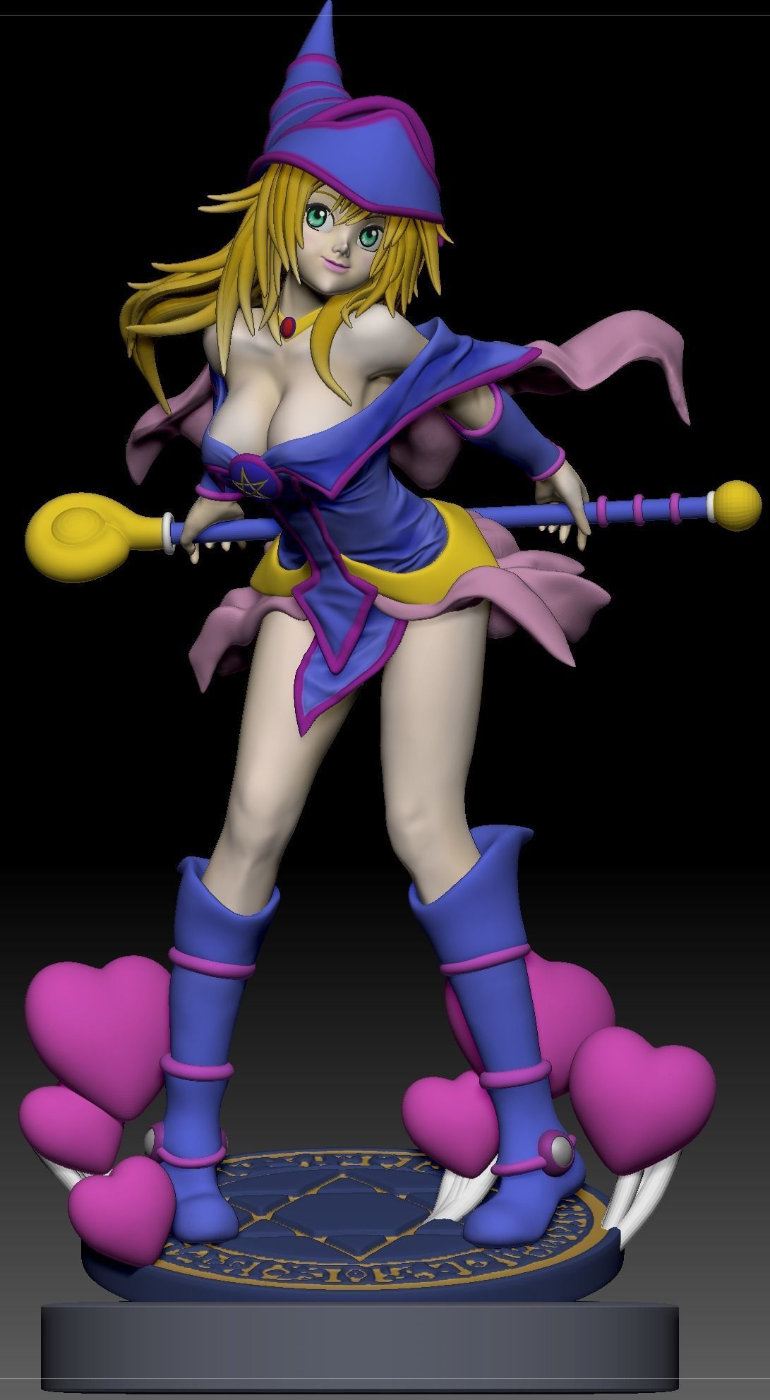 Dark Magician Girl - Yugioh for 3D printing 3D print model_3