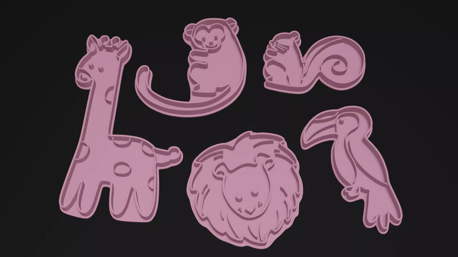 Animals Cookie cutter 3D Model Collection 3D print model_0