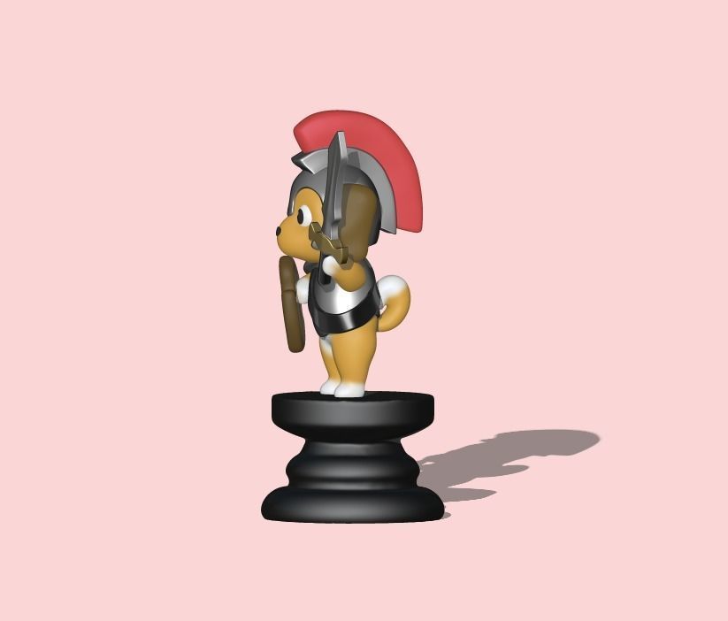 Dog Chess Piece - Pawn 3D print model_1
