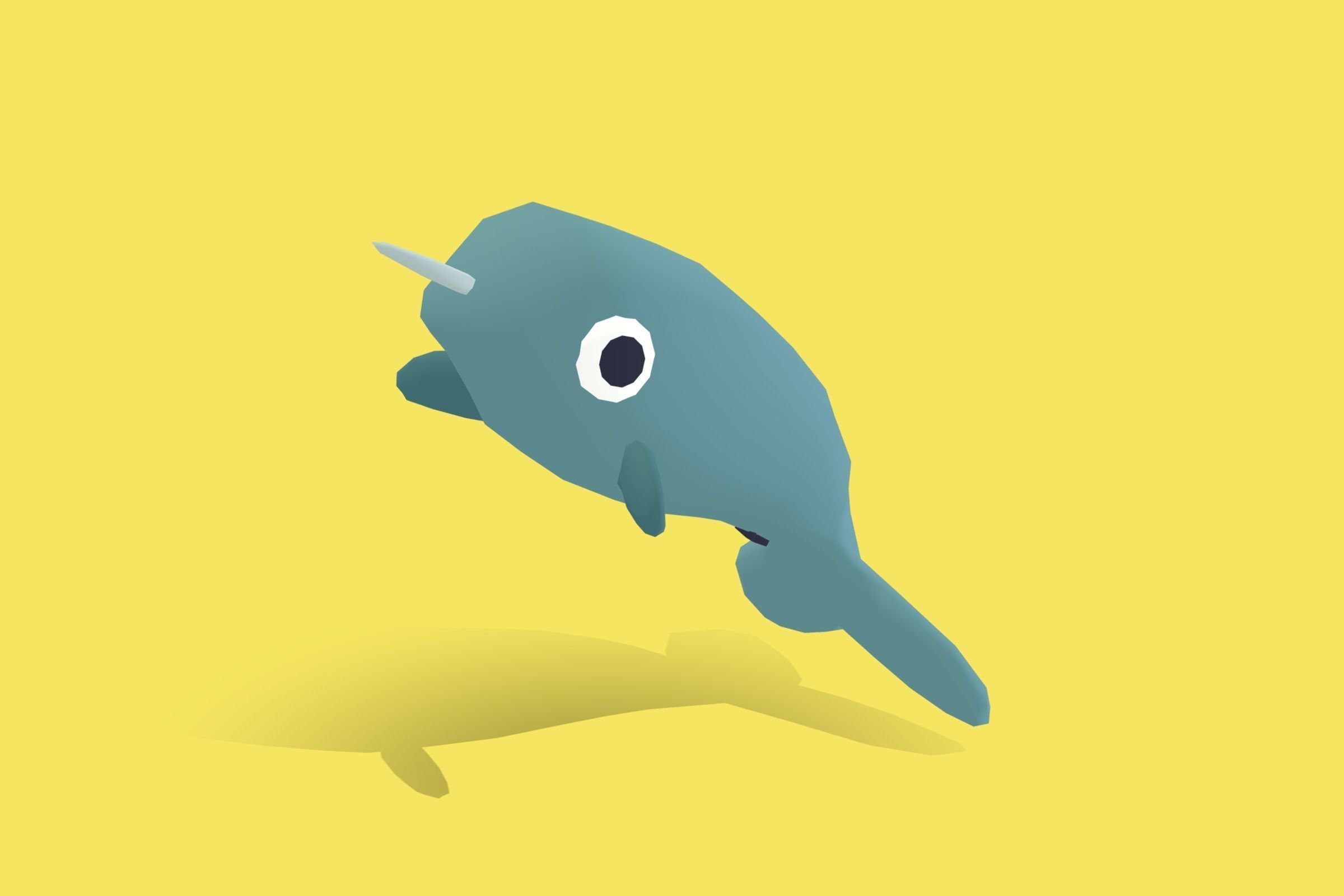 Narwhal - Quirky Series Low-poly 3D model_5