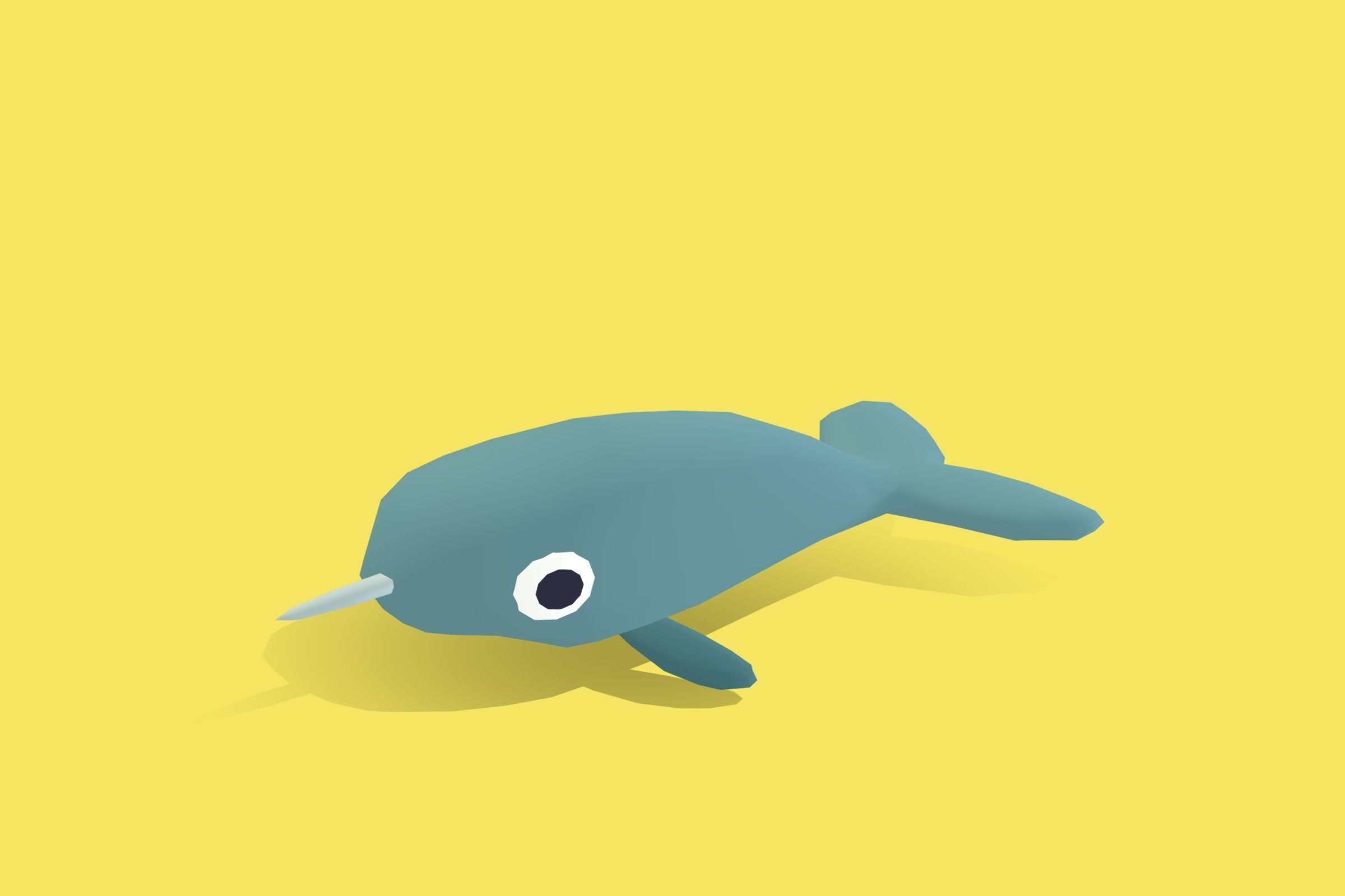Narwhal - Quirky Series Low-poly 3D model_3