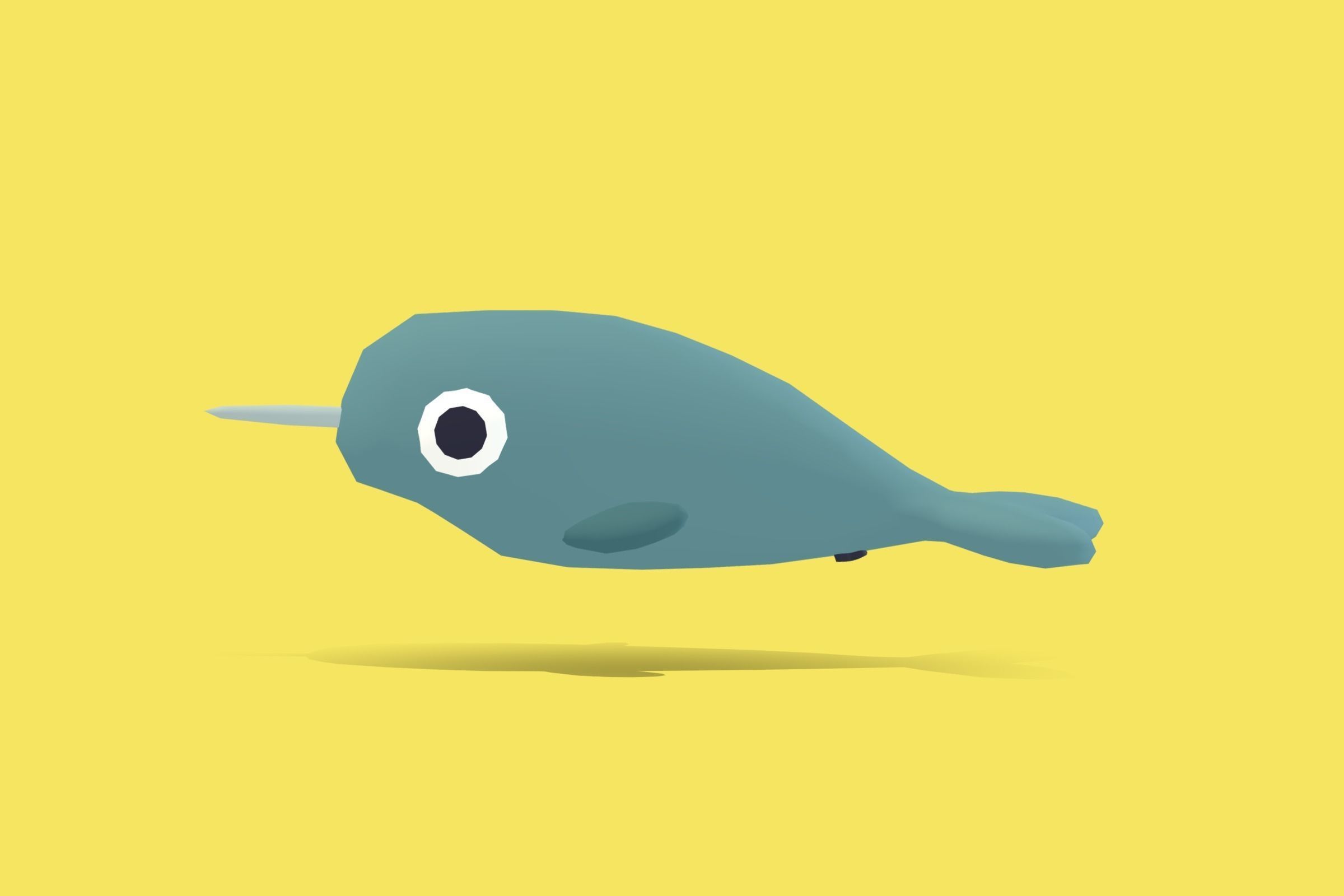 Narwhal - Quirky Series Low-poly 3D model_2