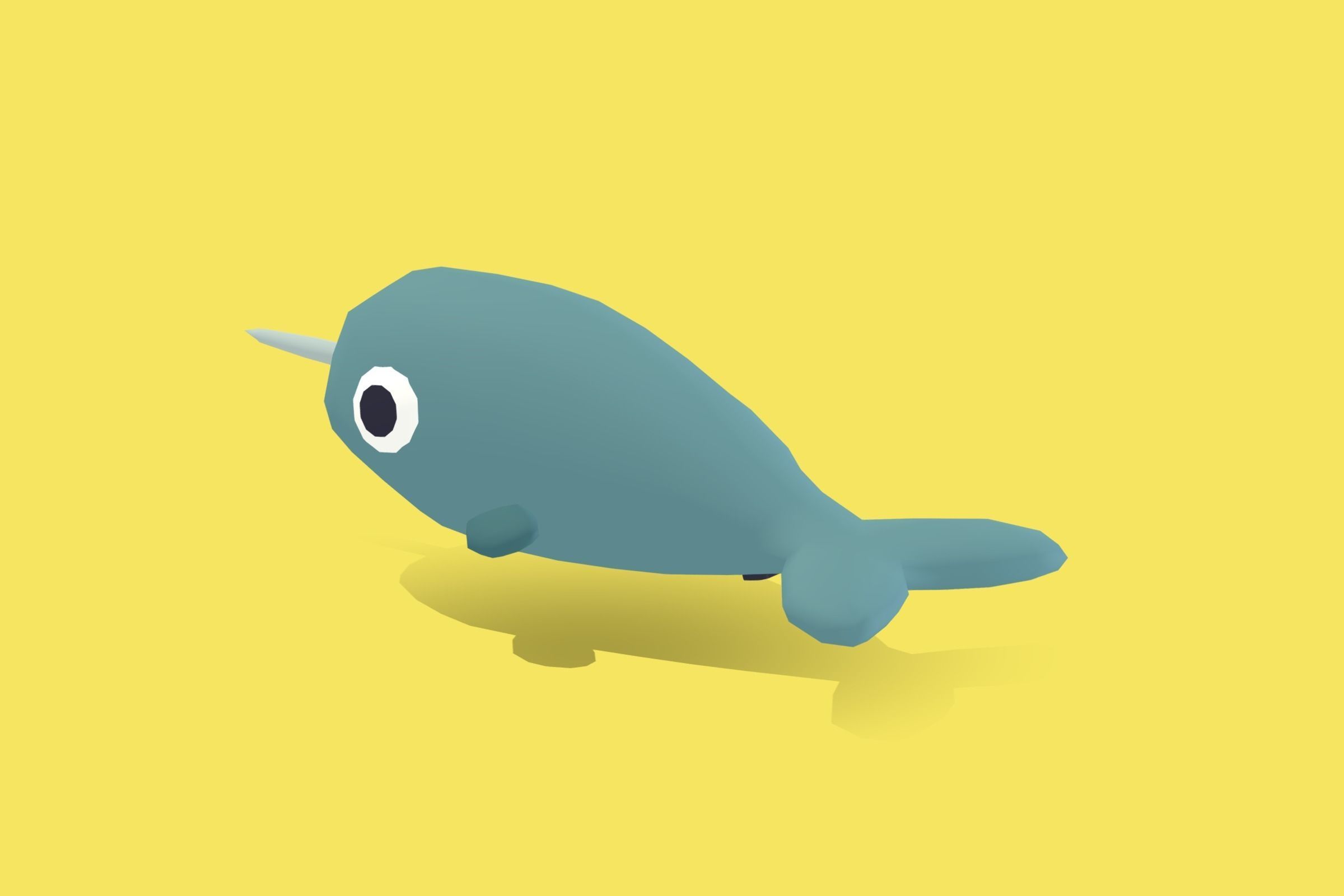Narwhal - Quirky Series Low-poly 3D model_1
