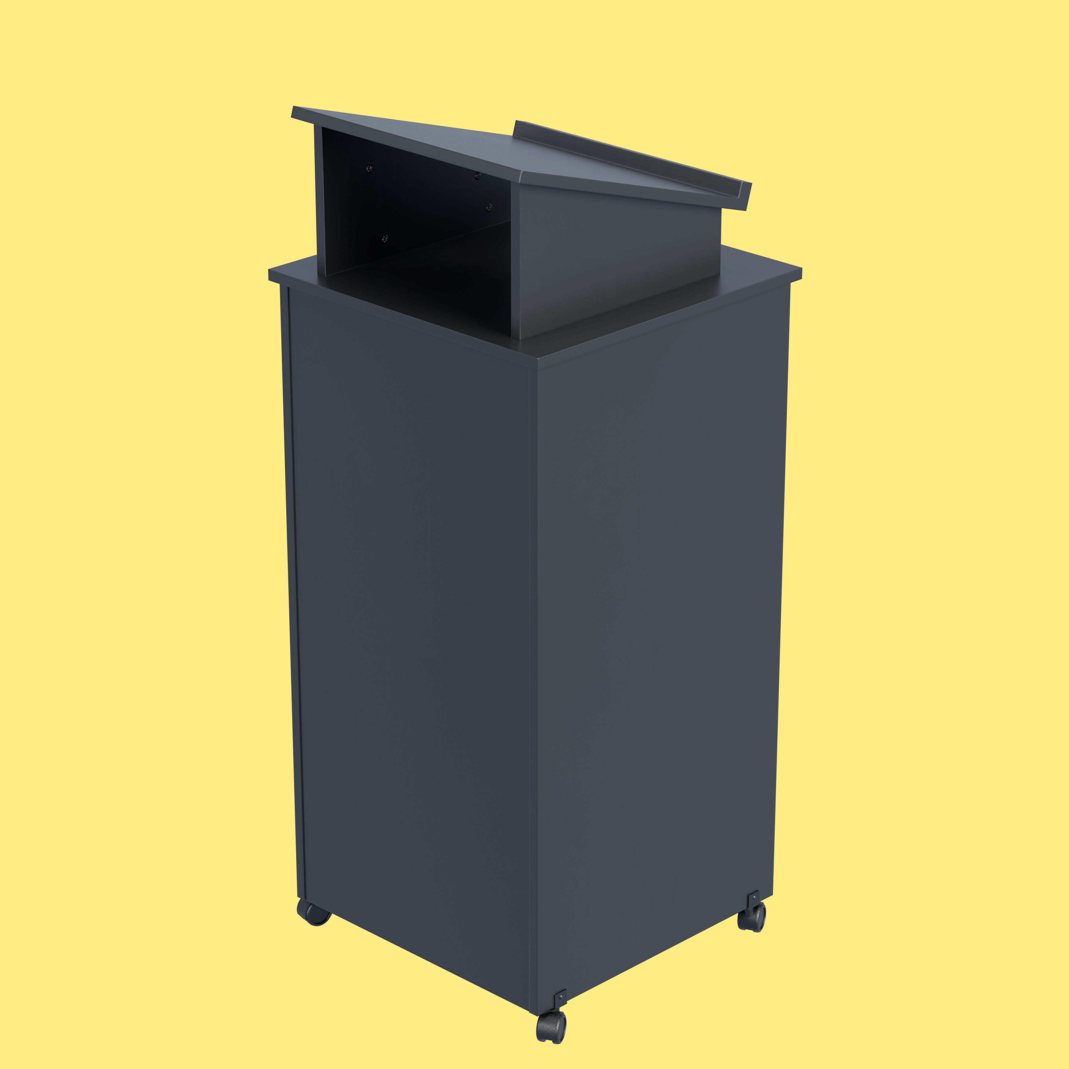Black Pulpit With Wheels  Low-poly 3D model_1