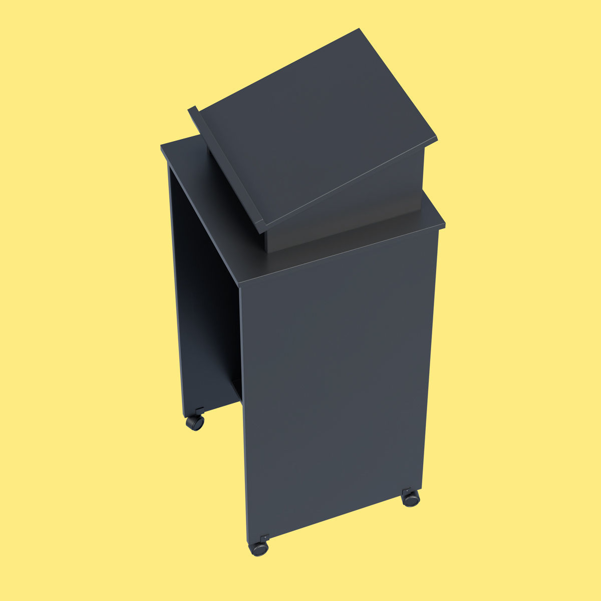 Black Pulpit With Wheels  Low-poly 3D model_4