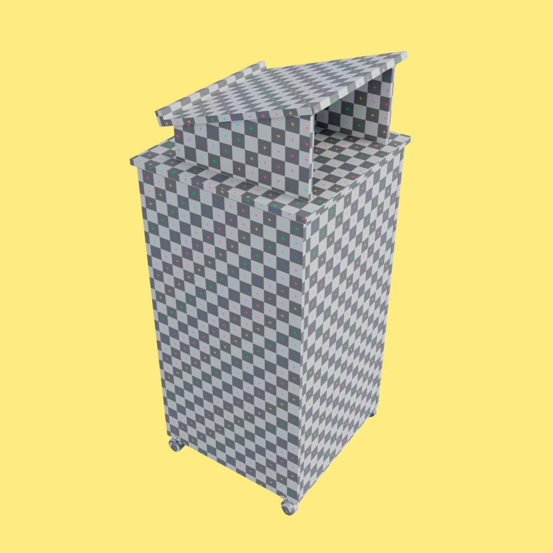 Black Pulpit With Wheels  Low-poly 3D model_22