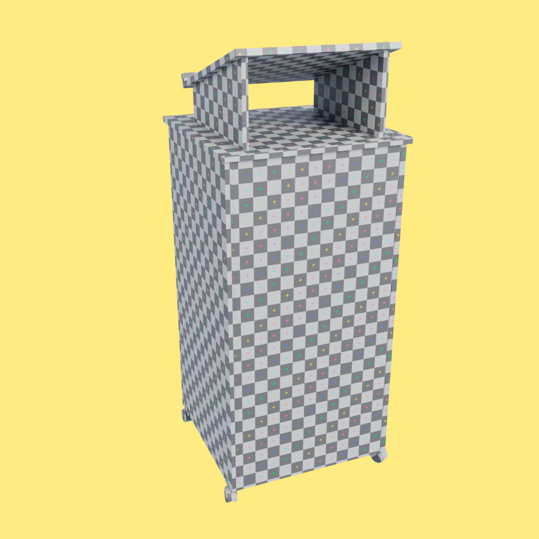 Black Pulpit With Wheels  Low-poly 3D model_26