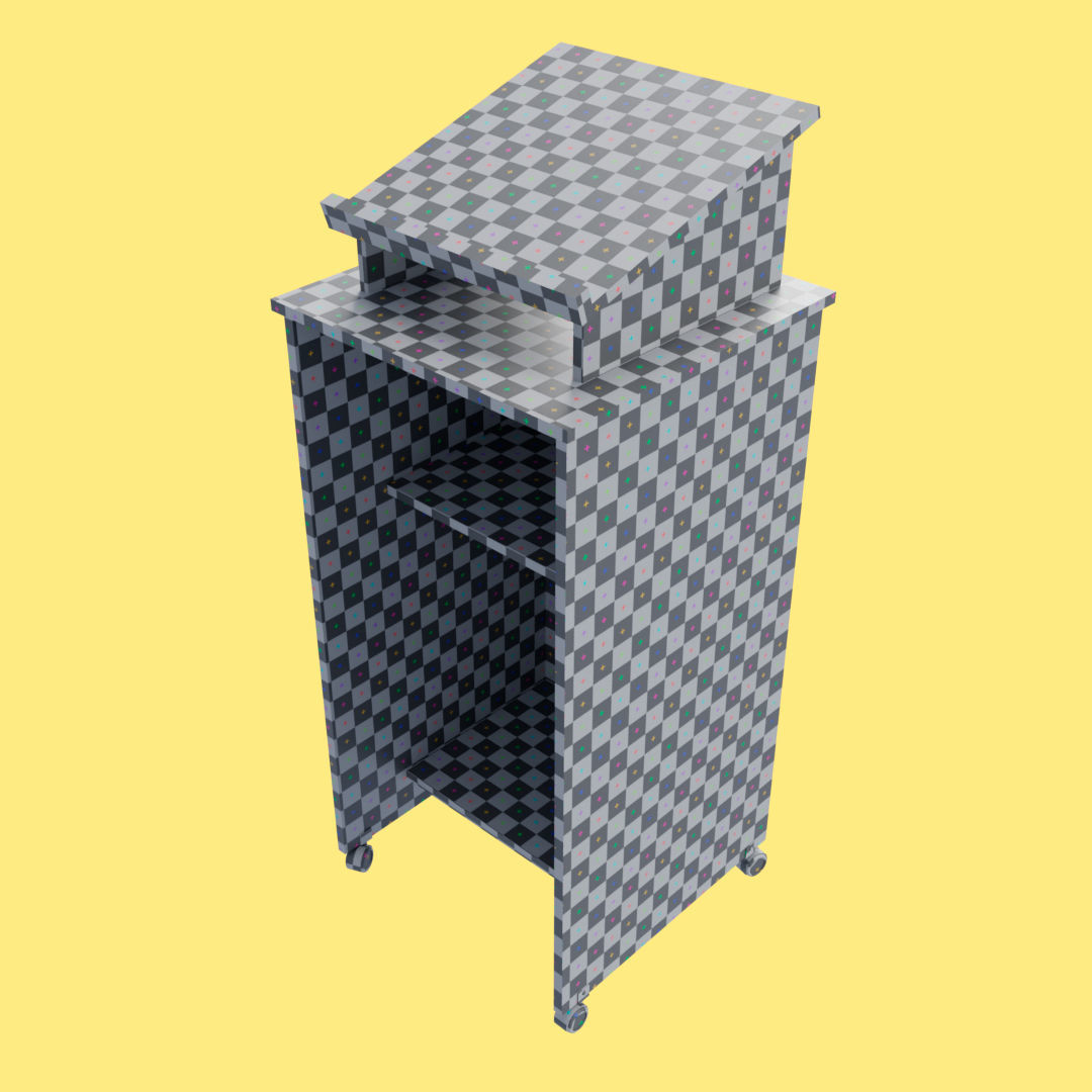 Black Pulpit With Wheels  Low-poly 3D model_24