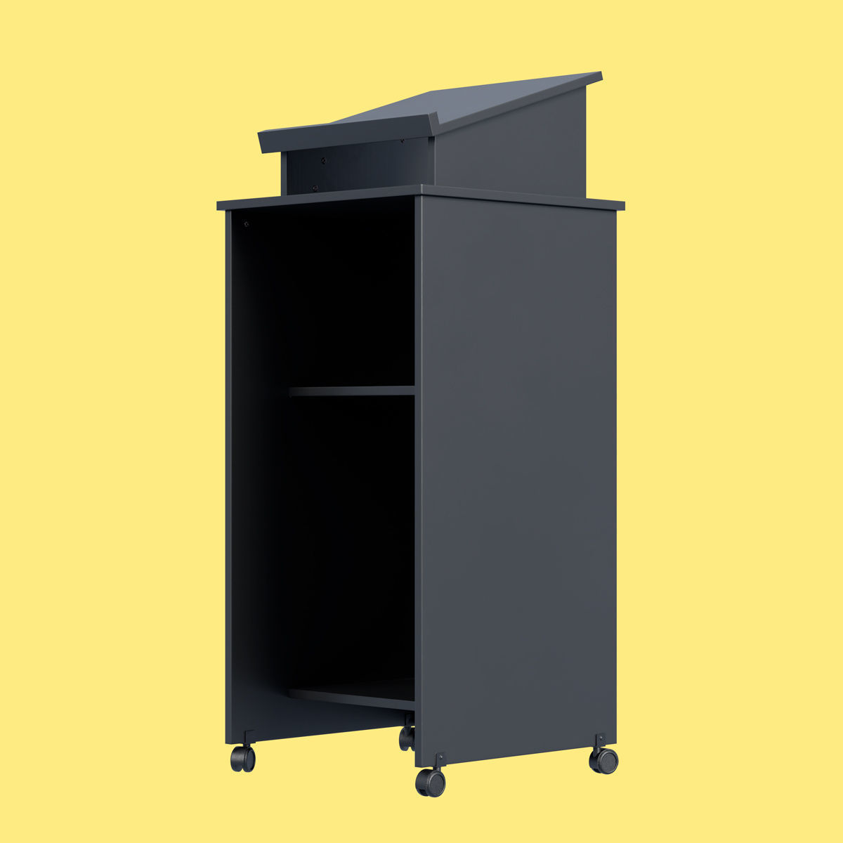 Black Pulpit With Wheels  Low-poly 3D model_2