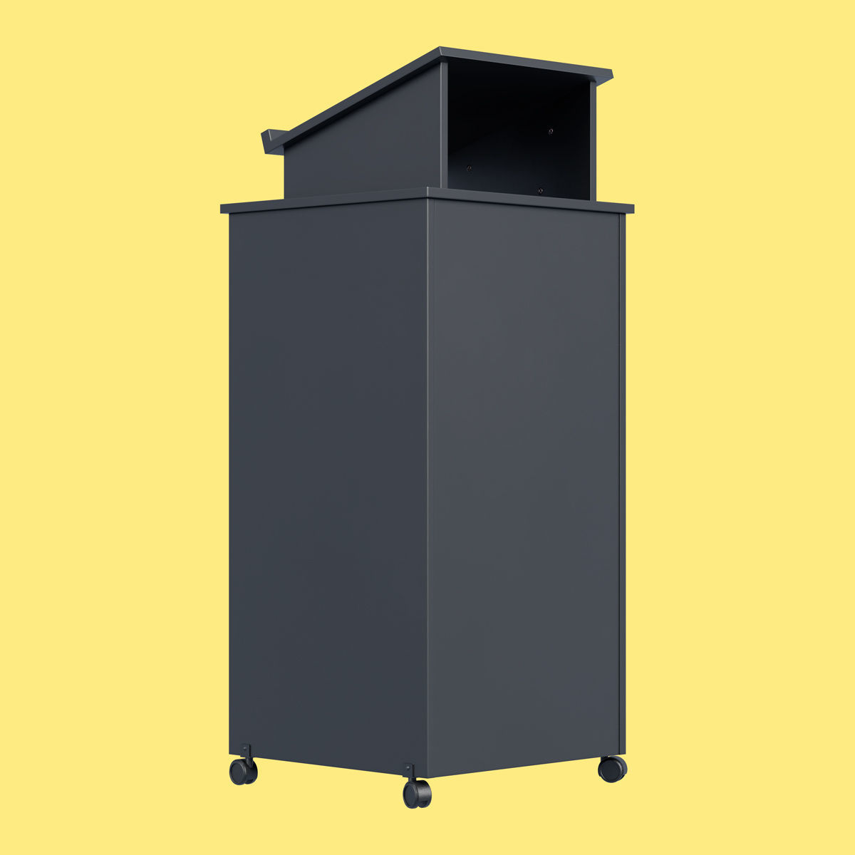 Black Pulpit With Wheels  Low-poly 3D model_10