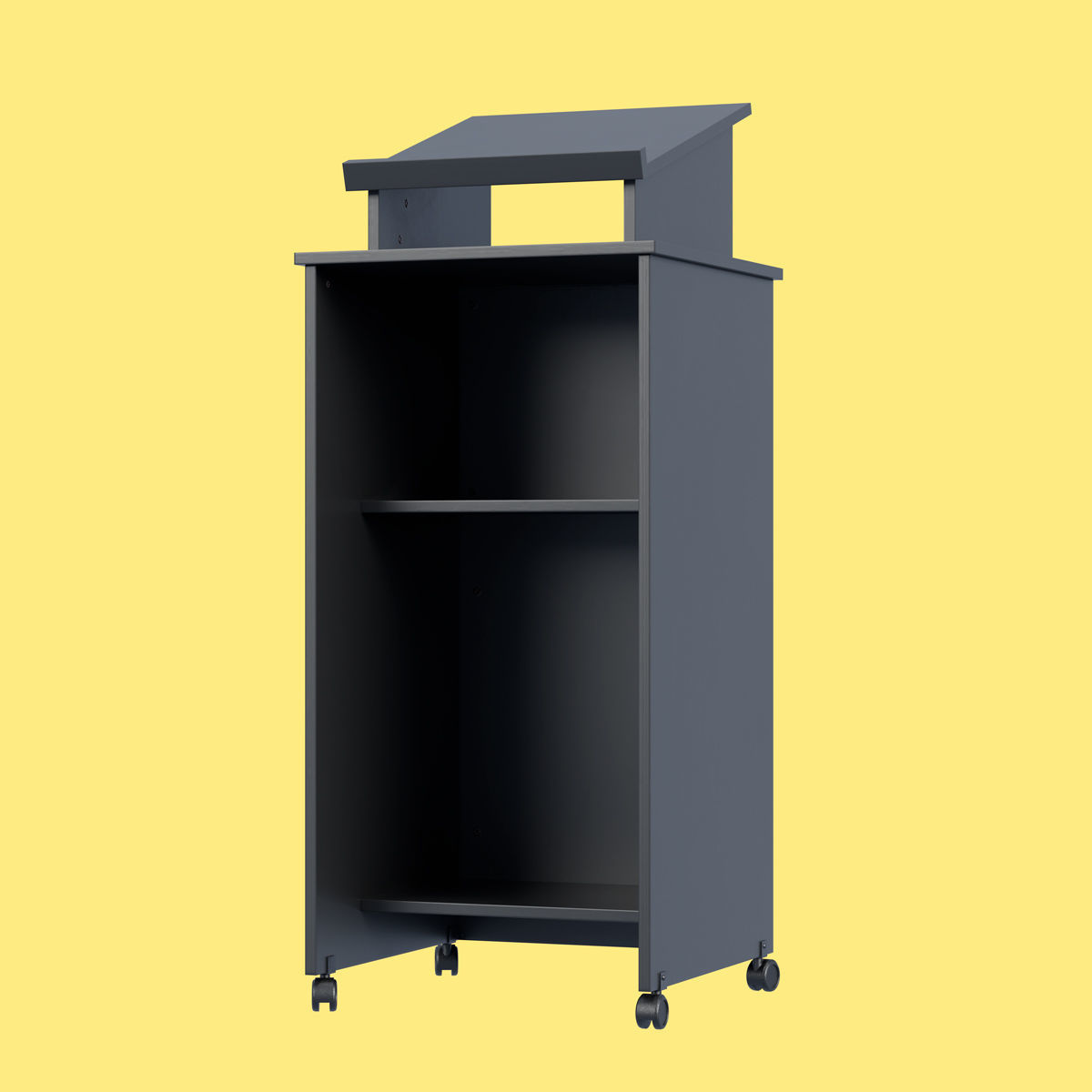 Black Pulpit With Wheels  Low-poly 3D model_5