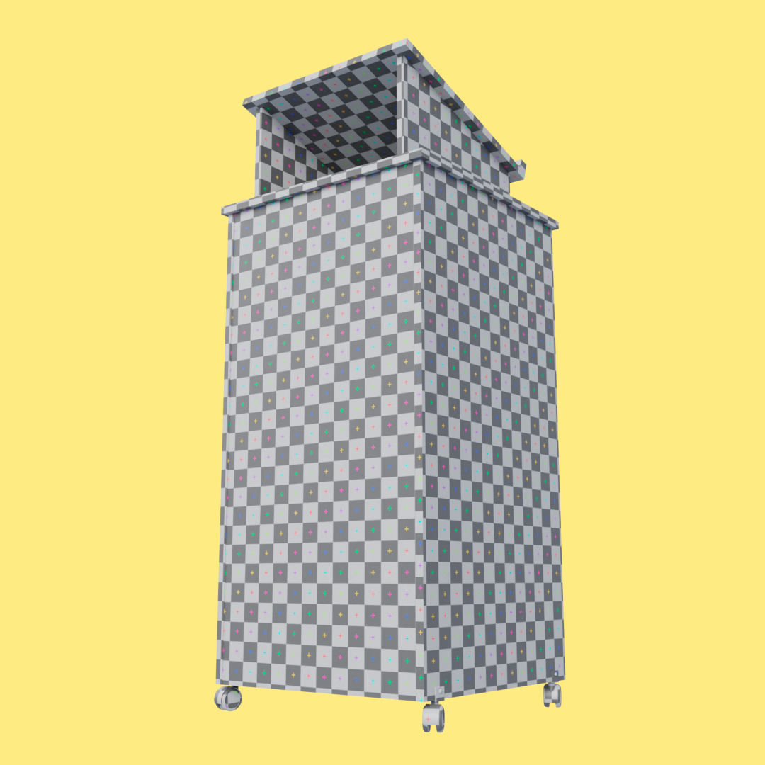 Black Pulpit With Wheels  Low-poly 3D model_25