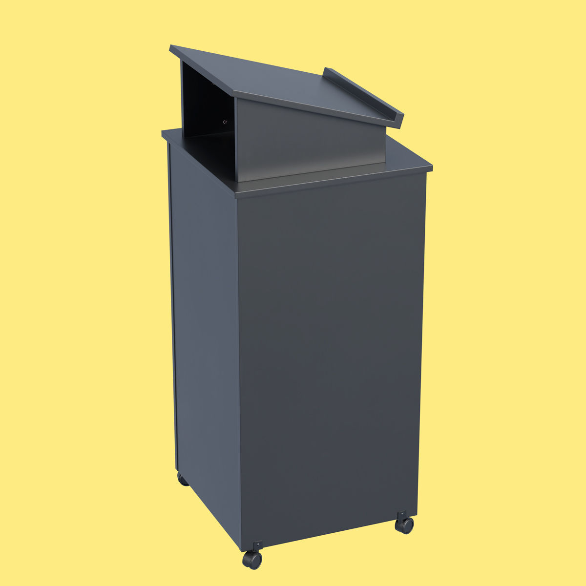 Black Pulpit With Wheels  Low-poly 3D model_8