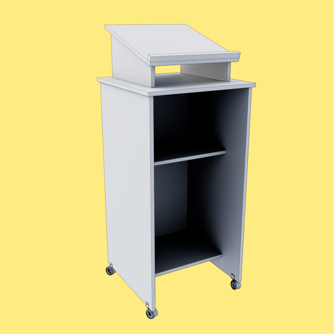 Black Pulpit With Wheels  Low-poly 3D model_20