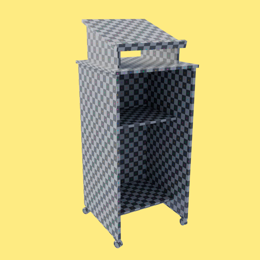 Black Pulpit With Wheels  Low-poly 3D model_27